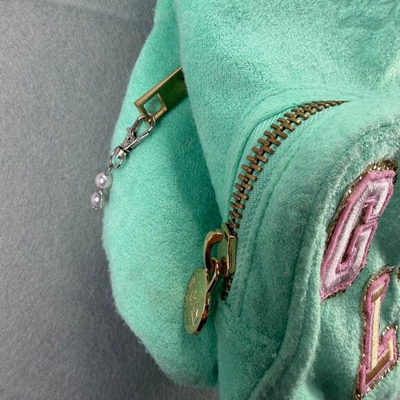 Stoney Clover Lane Mint Green Glam Backpack with Patches - Picture 5 of 12